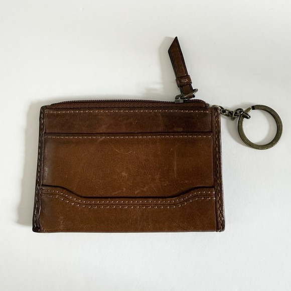Coach Leatherware Est 1941 Brown Leather Coin Purse Keychain Wallet Zipper - Picture 3 of 5